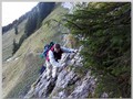 19.10.2013: Pierre dans le passage délicat donnant accès au Col du Câble